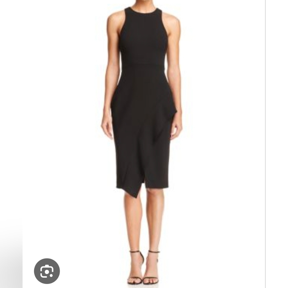 Betsey Johnson Scuba Crepe Sheath Dress Elegant Black Sleeveless Dress LBD 8